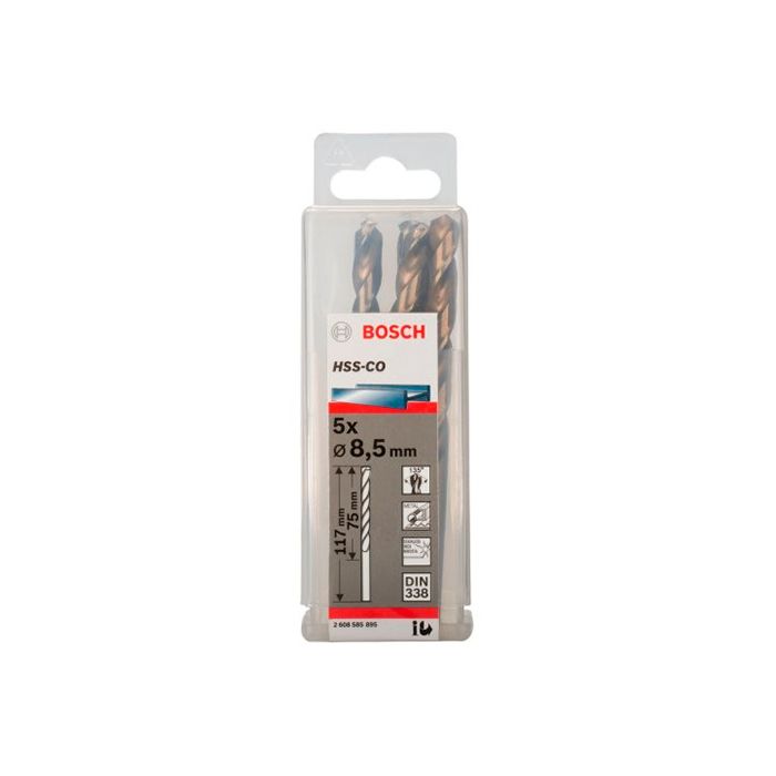 Сверло спиральное по металлу Bosch HSS-Co 8.5x117 мм (5 шт.) (2608585895)