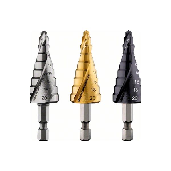Сверло ступенчатое Bosch HSS-TiN HEX 1/4" (9 ступ.) 4-20 мм (2608587433)