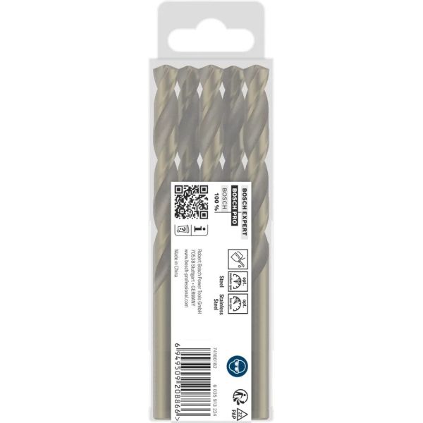 Свердло спіральне Bosch PRO Stainless Steel HSS-Co, 9.8x87x133 мм, 5 шт (2608588102)