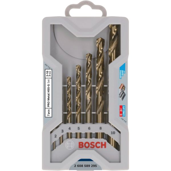 Набір свердел спіральних Bosch PRO Metal HSS-G Set, 2-8 мм, 7 шт (2608589295)