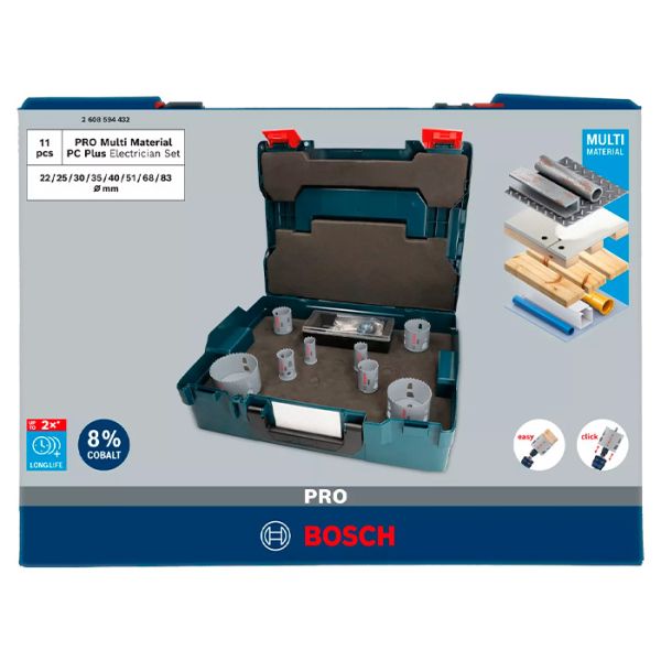 Набір коронок Bosch PRO Multi Material PC Plus, 11 шт (2608594432)