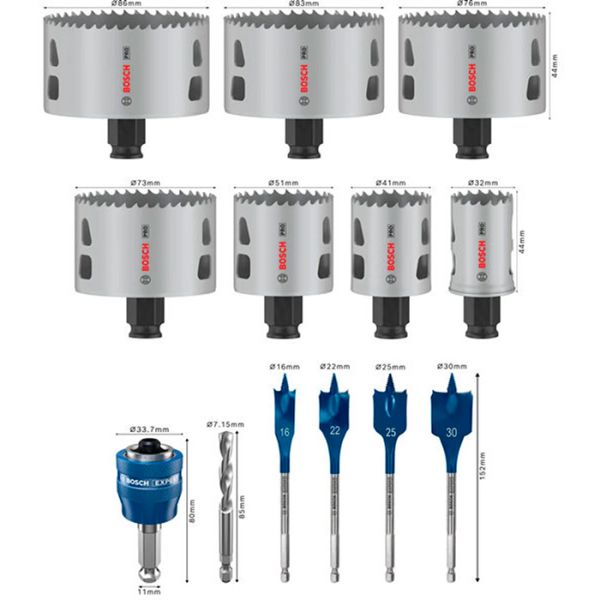 Набір коронок Bosch PRO Multi Material PC Plus, 13 шт (2608594433)