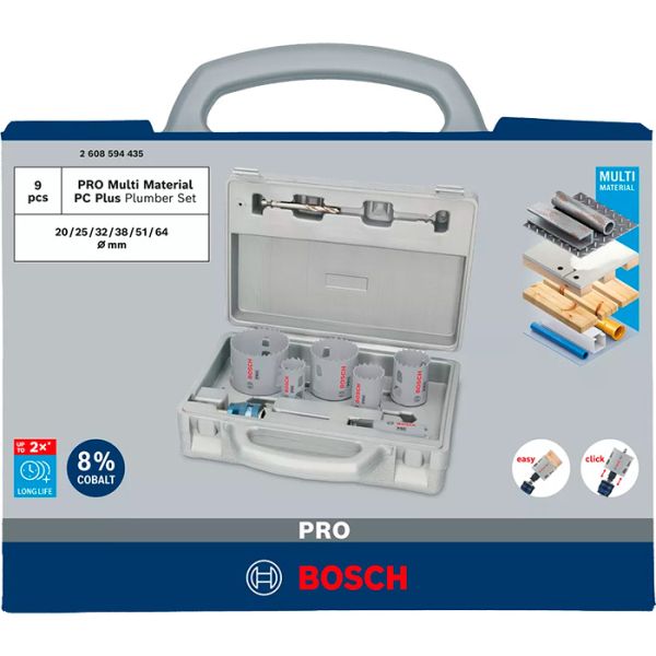 Набір коронок Bosch PRO Multi Material PC Plus, 9 шт (2608594435)