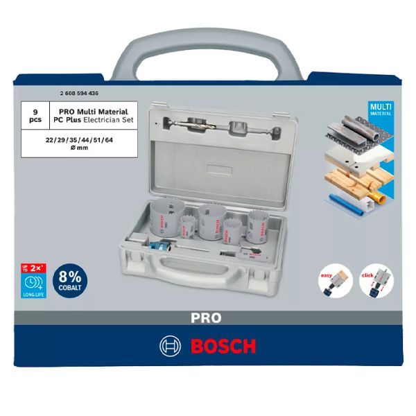 Набір коронок Bosch PRO Multi Material PC Plus, 9 шт (2608594436)