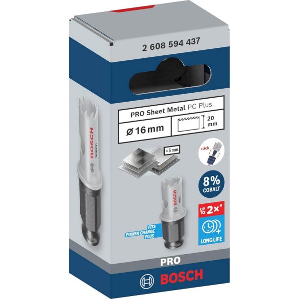 Коронка по металу Bosch PRO Sheet Metal PC Plus, 16x20 мм (2608594437)