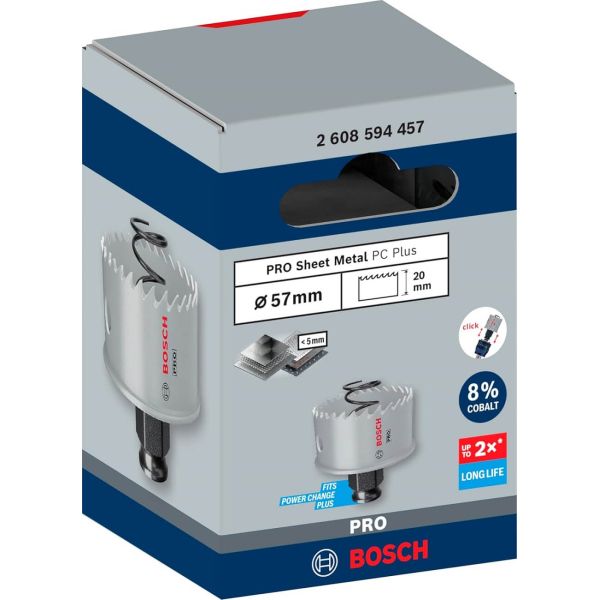 Коронка по металу Bosch PRO Sheet Metal PC Plus, 57x20 мм (2608594457)