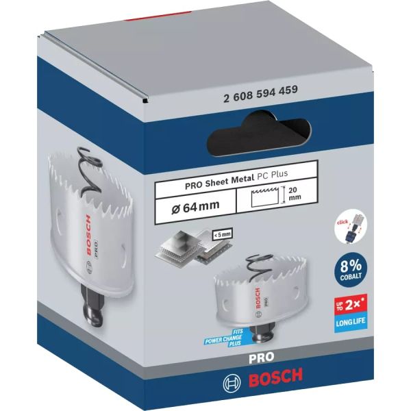 Коронка по металу Bosch PRO Sheet Metal PC Plus, 64x20 мм (2608594459)