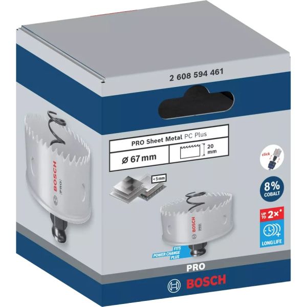 Коронка по металу Bosch PRO Sheet Metal PC Plus, 67x20 мм (2608594461)