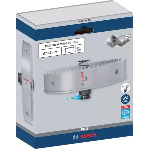 Коронка по металу Bosch PRO Sheet Metal PC Plus, 152x20 мм (2608594472)