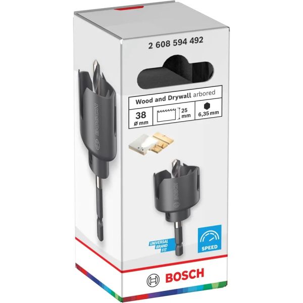 Коронка Bosch Wood and Drywall arbored, 38х25 мм (2608594492)