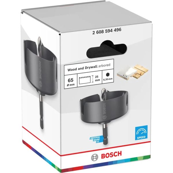 Коронка Bosch Wood and Drywall arbored, 65х25 мм (2608594496)