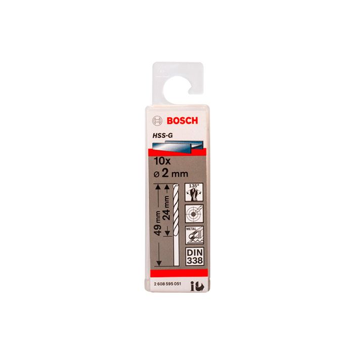 Сверло по металлу Bosch HSS-G, 2x50 мм (10 шт.) (2608595051)