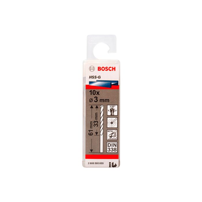 Сверло по металлу Bosch HSS-G, 2.5x57 мм (10 шт.) (2608595053)