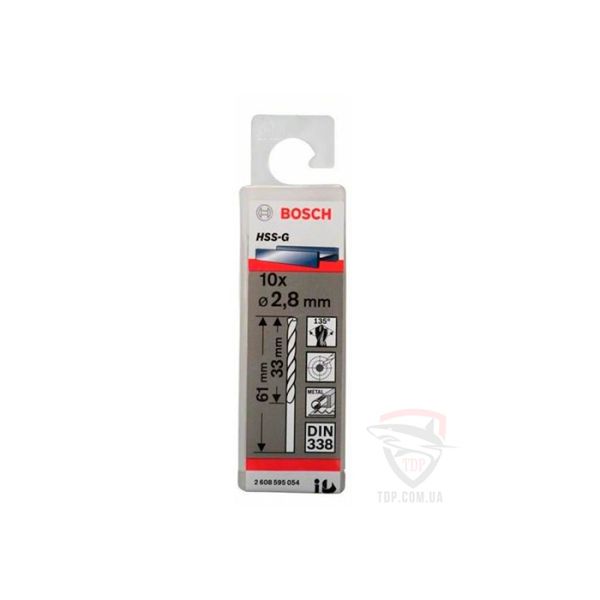 Сверло по металлу Bosch HSS-G, 2.8x61 мм (10 шт.) (2608595054)