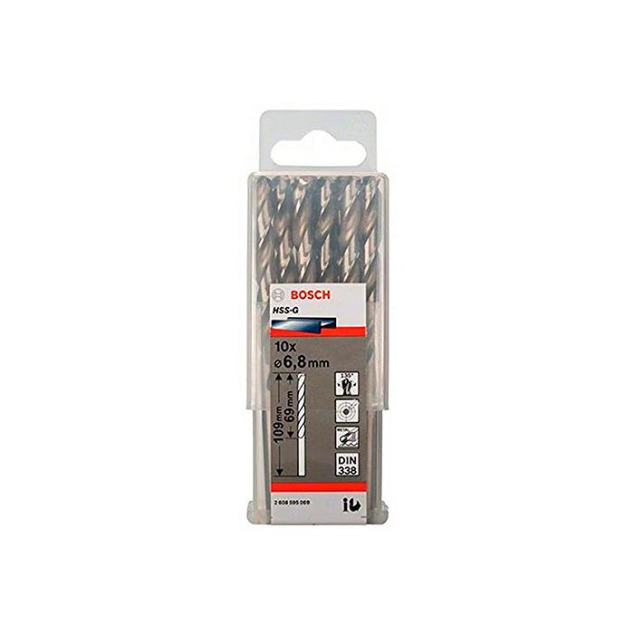 Сверло по металлу Bosch HSS-G, 6.8x110 мм (10 шт.) (2608595069)