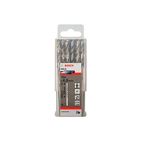 Сверло по металлу Bosch HSS-G, 6.8x110 мм (10 шт.) (2608595069)