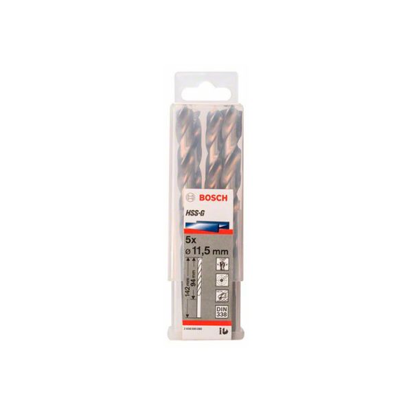 Сверло по металлу Bosch HSS-G 11,5 мм (5 шт.) (2608595080)