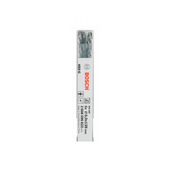 Свердло спіральне по металу Bosch HSS-G 12x134 мм (5 шт.) (2608596834)