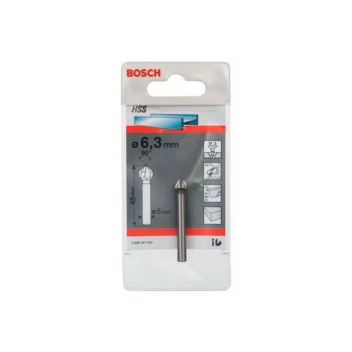 Зенкер Bosch HSS M3, 6,3x45 мм (2608597504)
