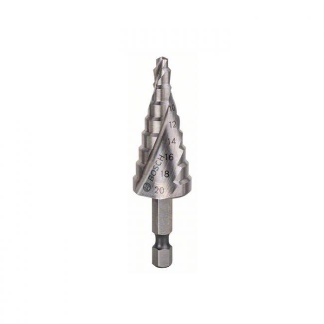 Сверло ступенчатое Bosch HSS HEX 1/4" (9 ступ.) 4-20 мм (2608597524)