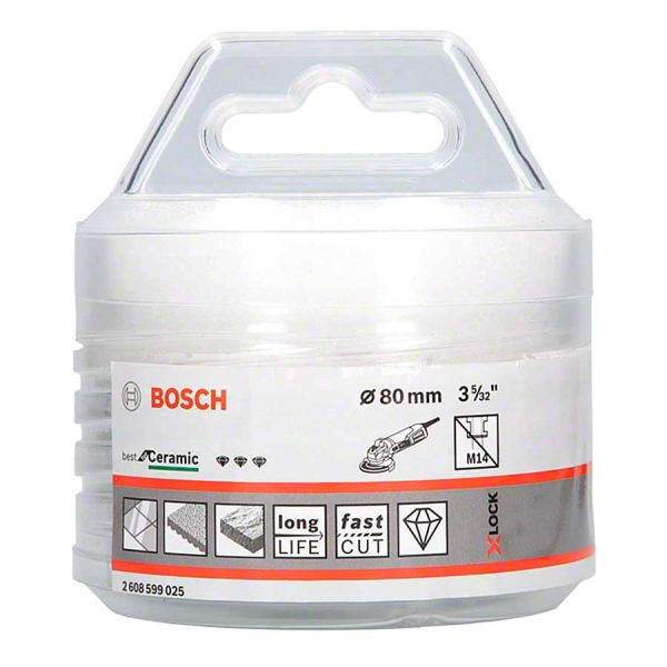 Алмазна коронка Bosch X-Lock Dry Speed Best for Ceramic, 80x35 мм (2608599025)