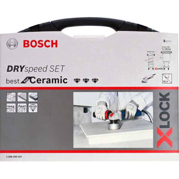Набір алмазних коронок Bosch X-Lock Dry Speed Best for Ceramic, 20, 25, 35, 51, 68 мм (2608599037)