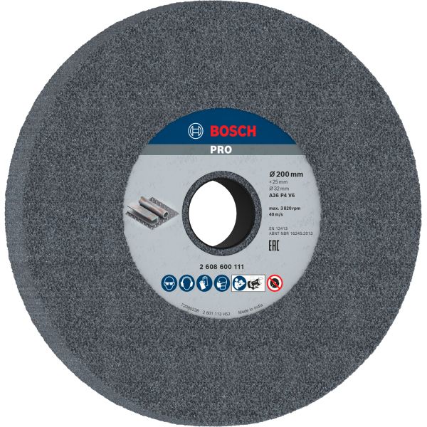 Шліфкруг Bosch 200х32х25 мм, зерно 36 (2608600111)