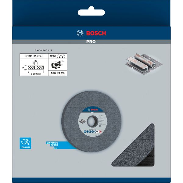Шліфкруг Bosch 200х32х25 мм, зерно 36 (2608600111)