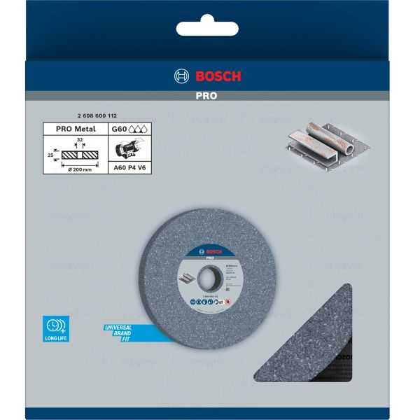 Шліфкруг Bosch 200х32х25 мм, зерно 60 (2608600112)