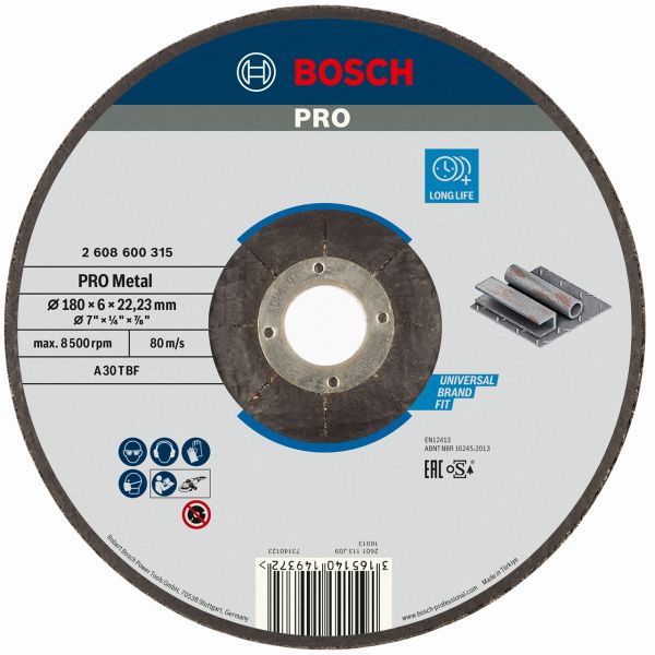 Круг зачисний Bosch Expert for Metal 180?6 мм (2608600315)