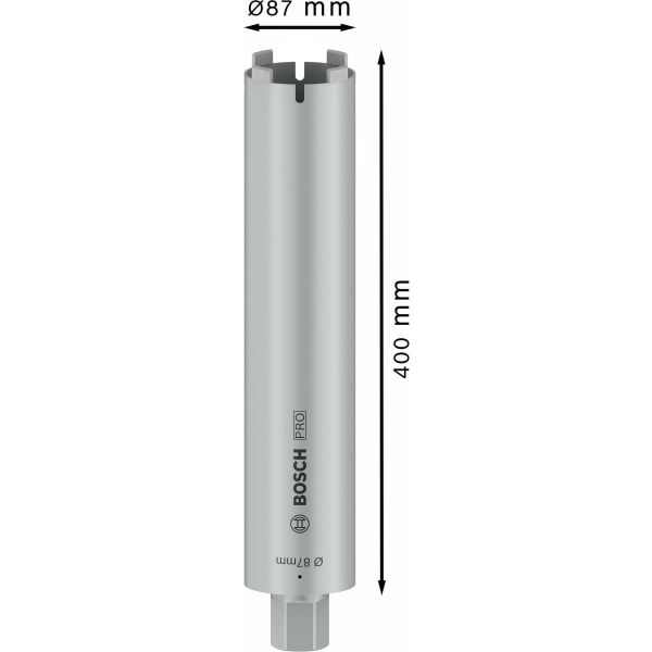 Алмазна коронка для сухого свердління Bosch PRO Core Cutter 1 1/4" UNC, 87x400 мм (2608601407)