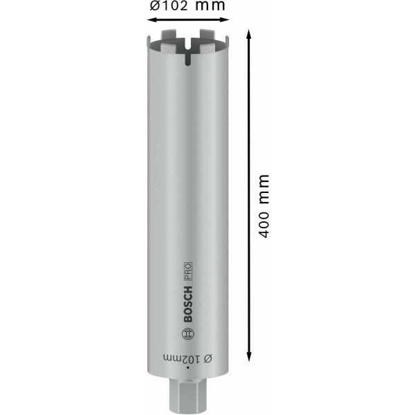Алмазна коронка для сухого свердління Bosch PRO Core Cutter 1 1/4" UNC, 102x400 мм (2608601408)