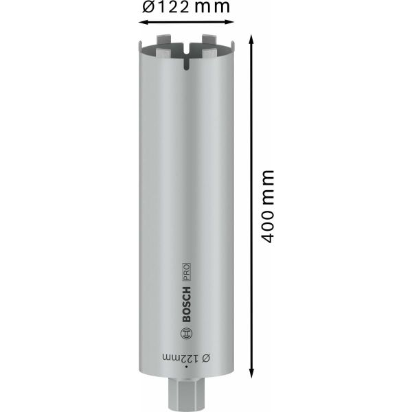 Алмазна коронка для сухого свердління Bosch PRO Core Cutter 1 1/4" UNC, 122x400 мм (2608601410)