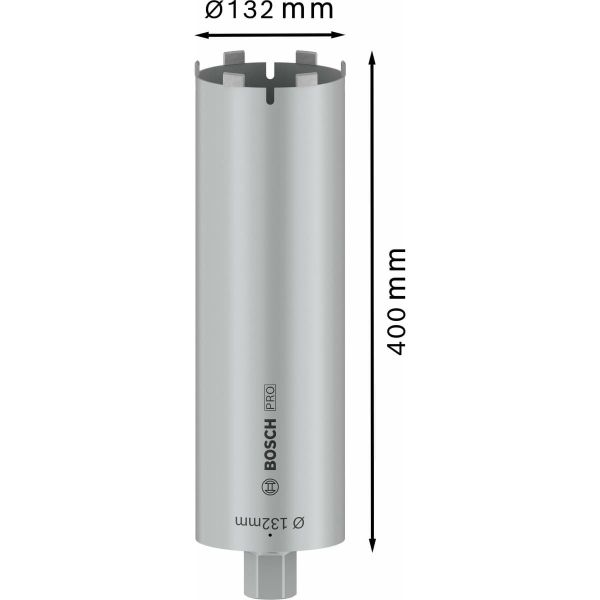 Алмазна коронка для сухого свердління Bosch PRO Core Cutter 1 1/4" UNC, 132x400 мм (2608601411)