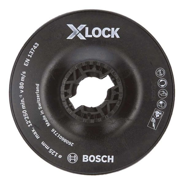 Опорна тарілка Bosch X-Lock з затискачем 125 мм груба (2608601716)