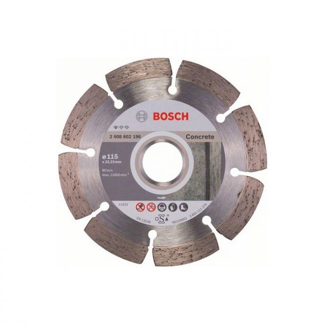 Диск отрезной алмазный по бетону Bosch 115x22,23x1,6 (2608602196)