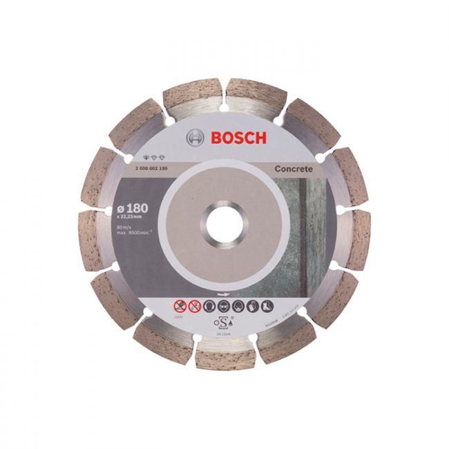Диск отрезной алмазный по бетону Bosch 180x22,23x2 (2608602199)