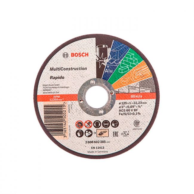 Круг отрезной Bosch Multi Construction прямой 125x1 мм (2608602385)