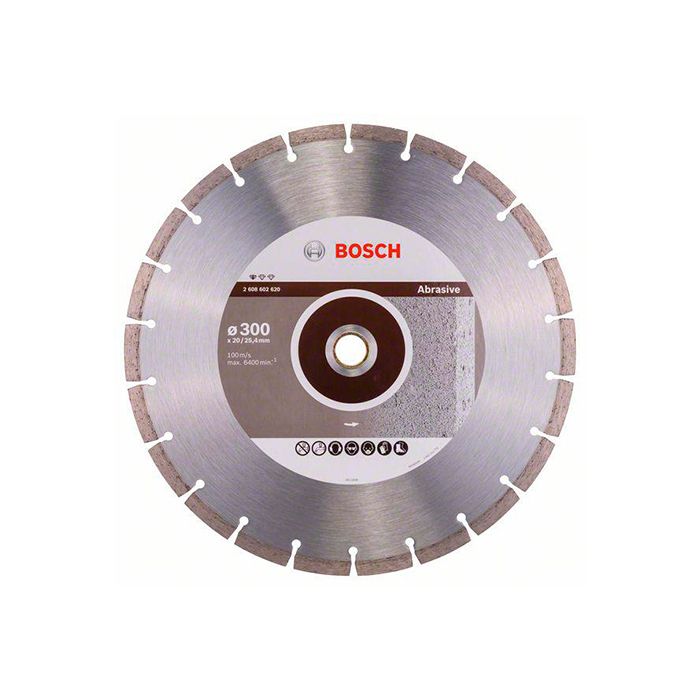 Диск отрезной алмазный по абразиву Bosch 300x20/25,4x2,8 (2608602620)
