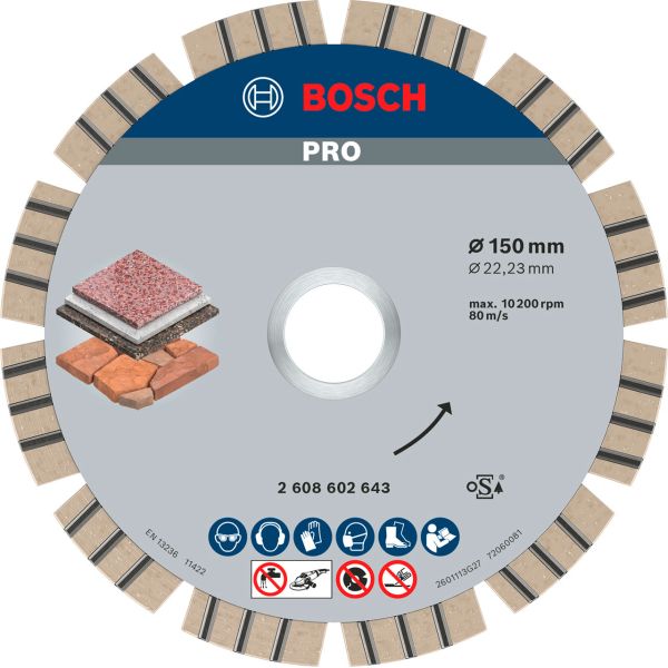 Алмазний круг Bosch Best for Stone150x22,23x2,4x12 мм (2608602643)