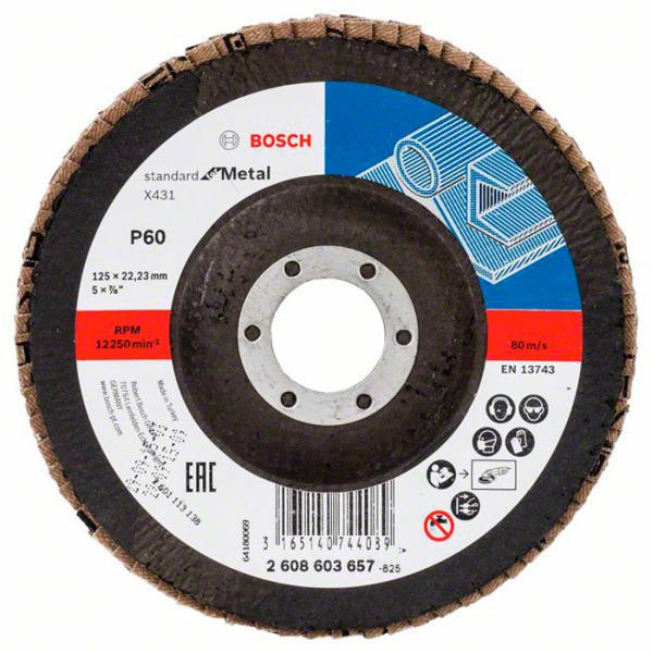 Пелюстковий шліфкруг Bosch Standard for Metal, 125 мм, 60 (2608603657)