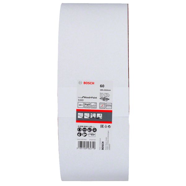 Набір шліфстрічок Bosch X440 Best for Wood and Paint 100х610 мм K60, 10 шт (2608606135)
