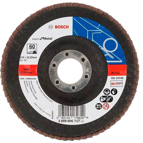 Складчастий шліфкруг Bosch Expert for Metal, 125?22,23 мм, К60 (2608606717)