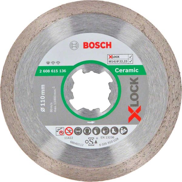 Алмазний диск Bosch X-Lock Standard for Ceramic 110x22,23x1,6x7,5 мм (2608615136)