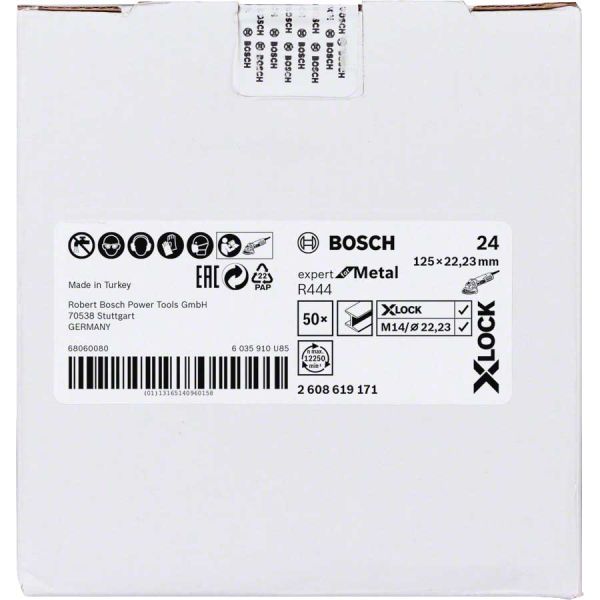 Шліфкруг фібровий Bosch X-Lock R444 Expert for Metal 125 мм G24 (2608619171)
