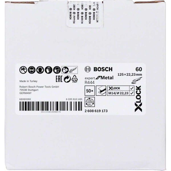 Шліфкруг фібровий Bosch X-Lock R444 Expert for Metal 125 мм G60 (2608619173)