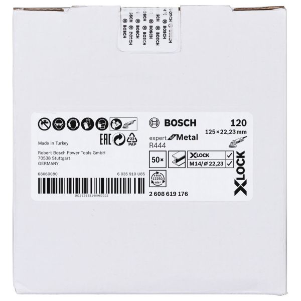 Шліфувальний круг фібровий Bosch X-Lock R444 Expert for Metal 125 мм, G120 (2608619176)