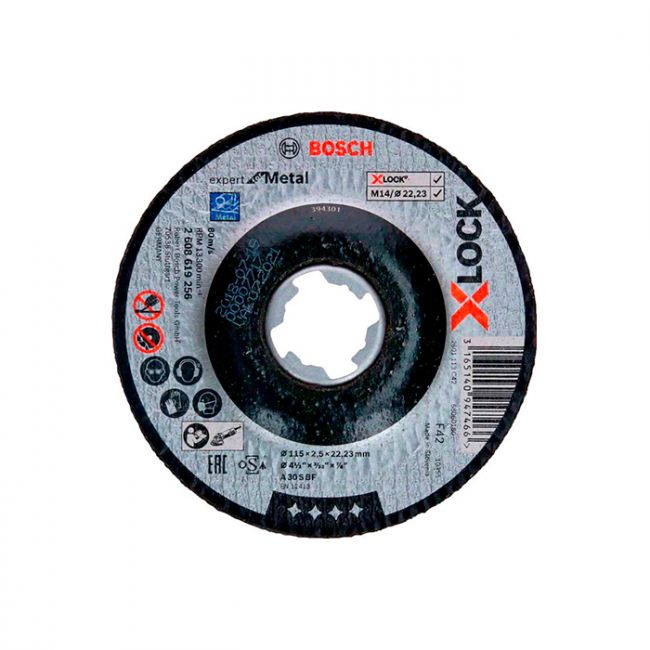 Круг отрезной Bosch X-Lock Expert for Metall 115х2,5х22,23 мм, вогнутый (2608619256)