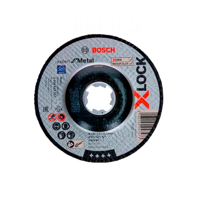 Круг отрезной Bosch X-Lock Expert for Metall 125х2,5х22,23 мм, вогнутый (2608619257)