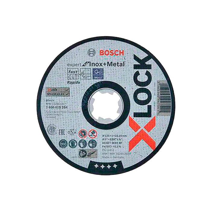 Круг отрезной Bosch X-Lock Expert Inox 125х1х22,23 мм (2608619264)